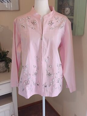 NEW Quacker Factory Pink Denim Jacket